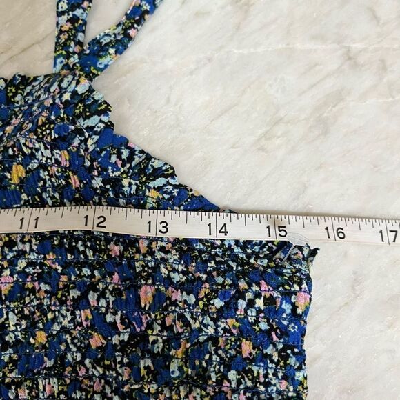 BP Floral Smock crop Tank Top in Black- Blue Maisey Ditsy size S NWOT - Picture 6 of 7